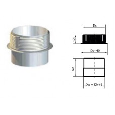 Redukce pro připojení do keramického komínu 180/180 mm NEREZ